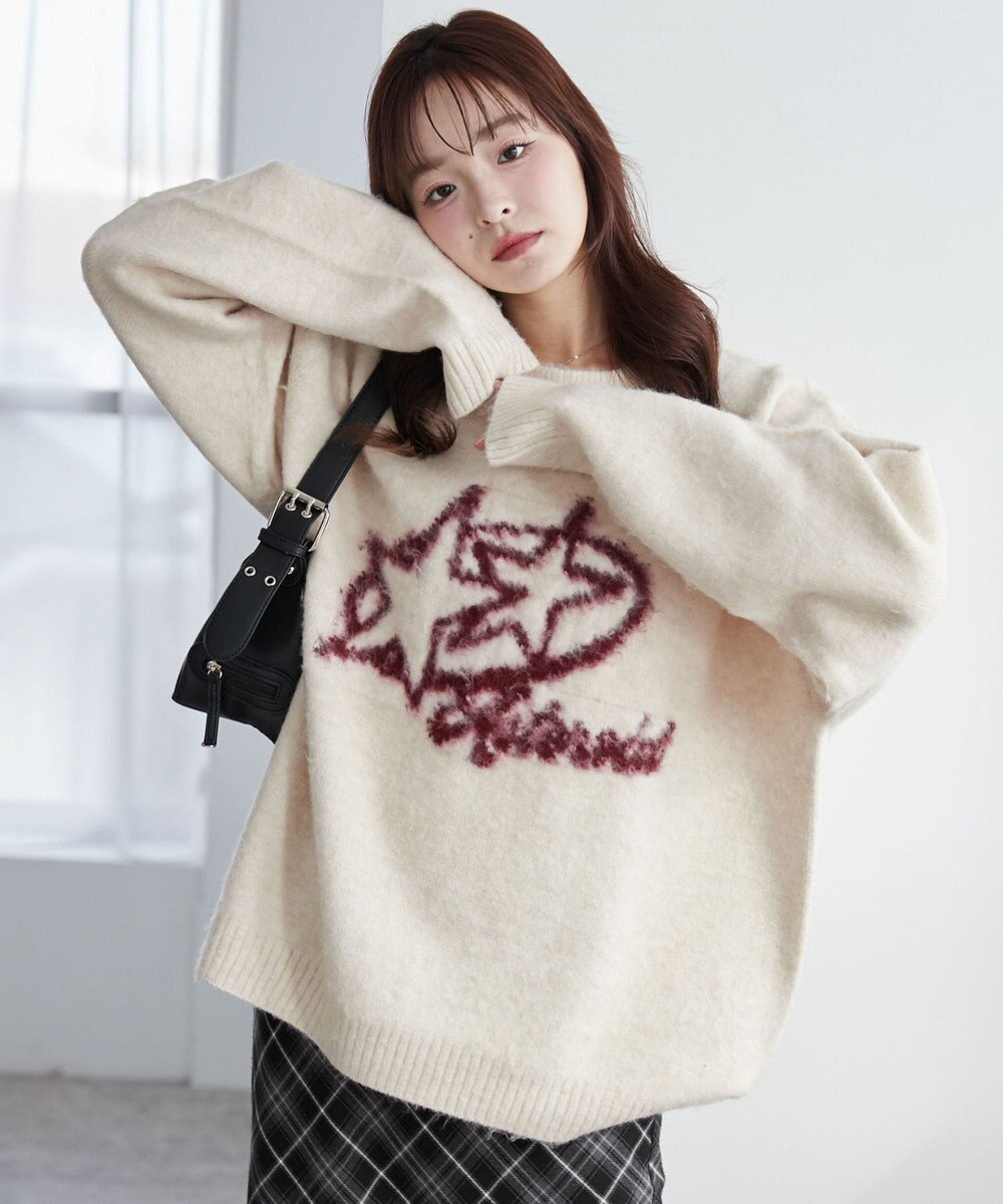 WEGO 【ユニセックス着用ITEM/MLサイズ展開】シャギーグラフィックプルオーバー 