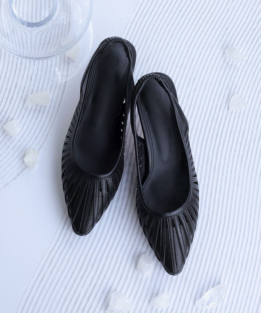 Tiaclasse 【小倉優子さん着用・フラット&ヒール2TYPE】ケージデザインシアーパンプス 