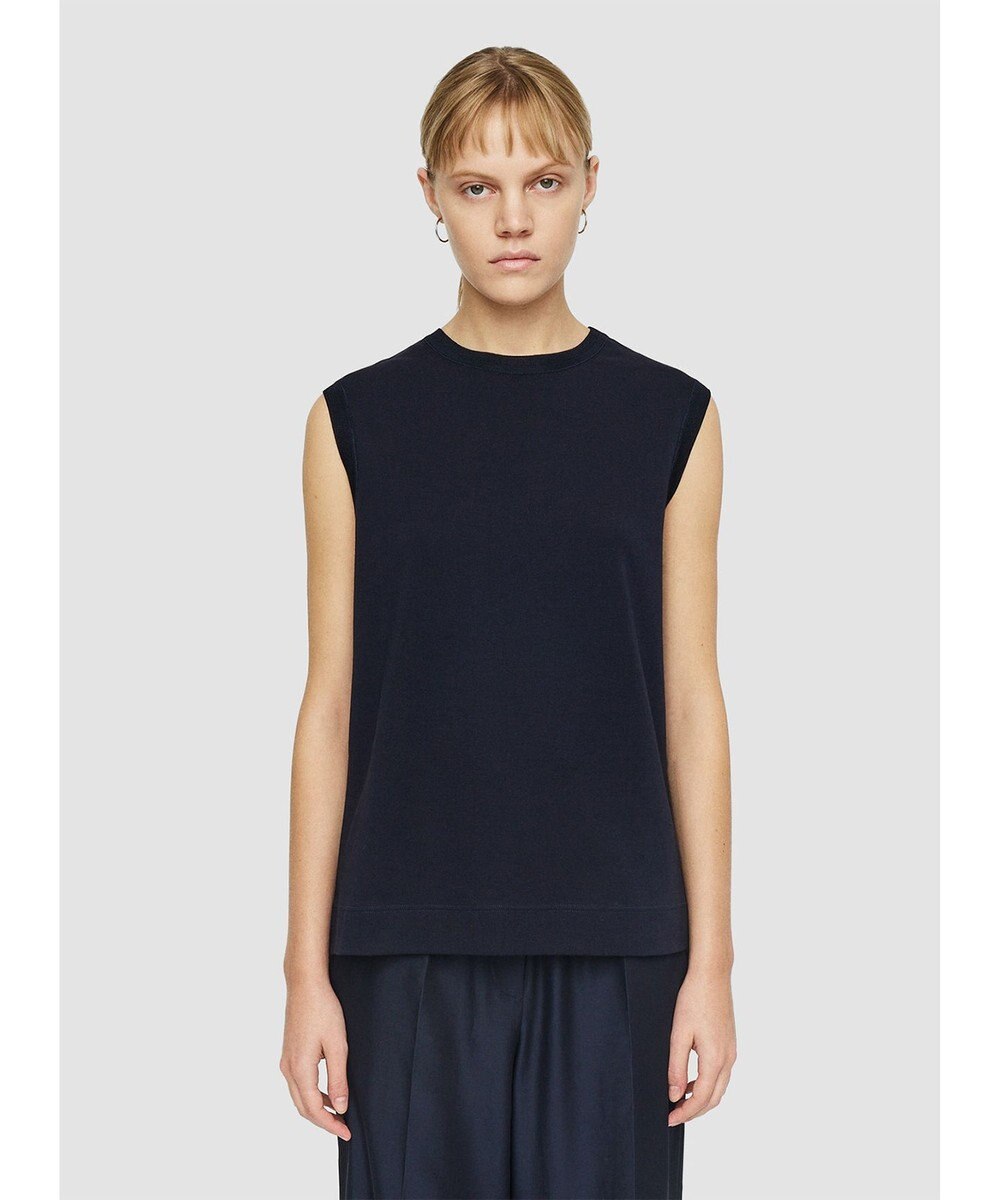 JOSEPH 【洗える】マーセライズコットン　ラウンドネックタンクトップ 