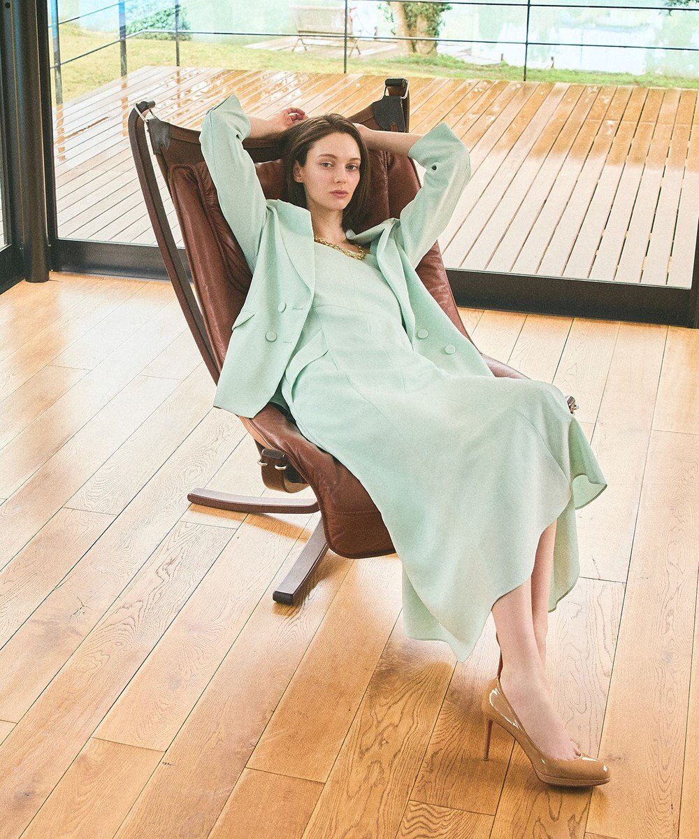 GRACE CONTINENTAL リネンタッチロングドレス 