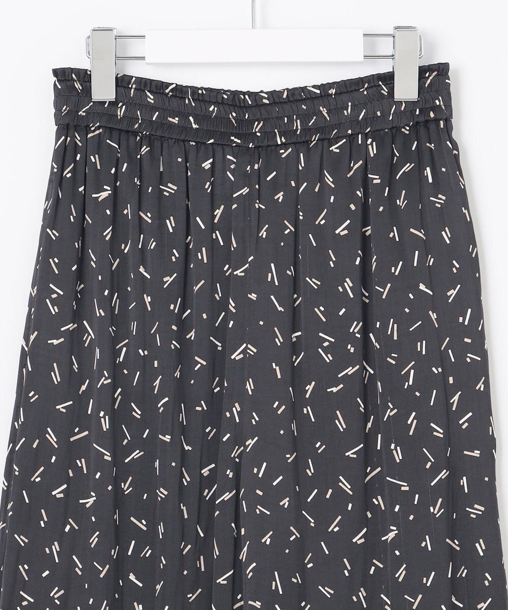 自由区 【WEB限定・ウエストゴム・長さ調整可・洗える・XSサイズあり】ビンテージサテンプリント柄 ワイドパンツ 