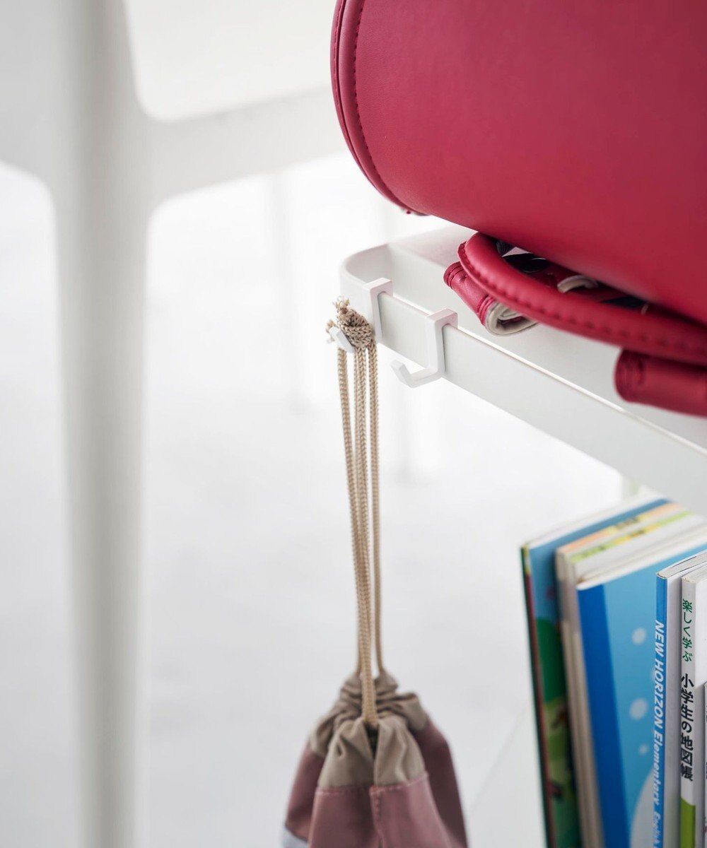 tower ランドセル収納ラック タワー キャスター付き 2段 ホワイト 