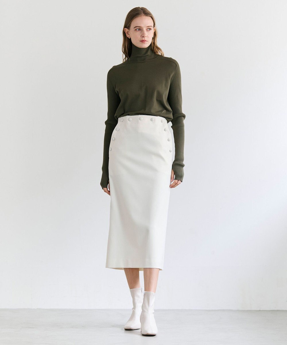 BEIGE， LAZUL / マリンボタンIラインスカート 