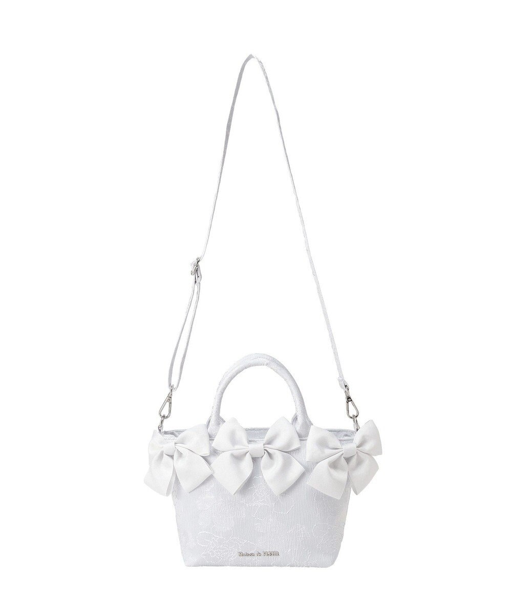 Maison de FLEUR ブルーマニアボリュームリボン２ＷａｙトートＳバッグ 