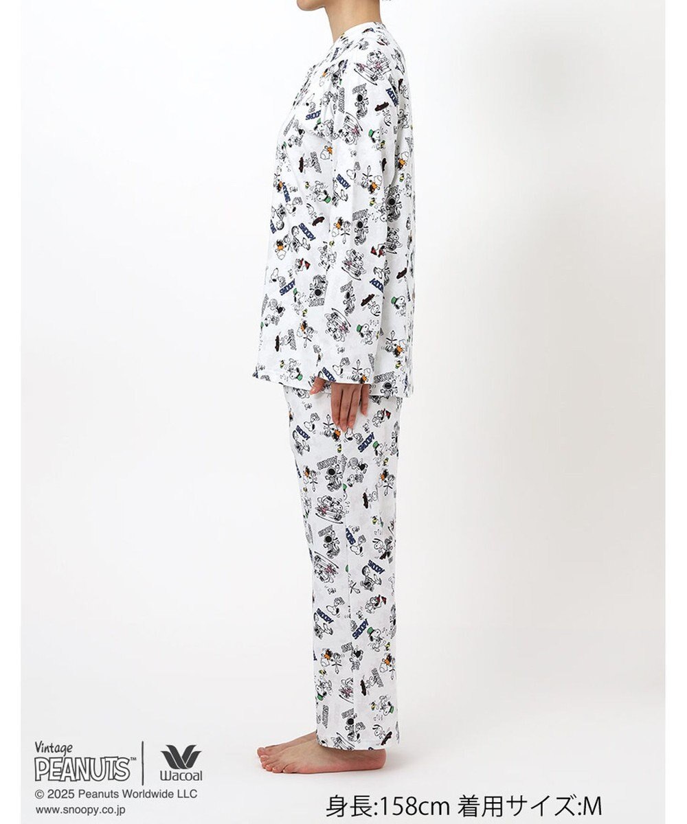 WACOAL ワコール_リラックス＆スリープ パジャマ 長袖 長ズボン 綿100%(本体) PEANUTS スヌーピー レディース FDX553 /ワコール 