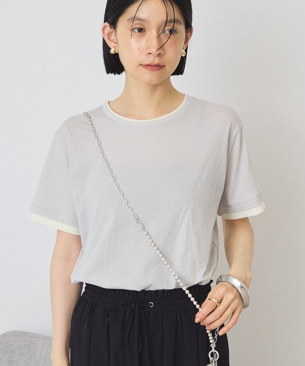AMERICAN HOLIC 配色レイヤード風シアーＴシャツ 