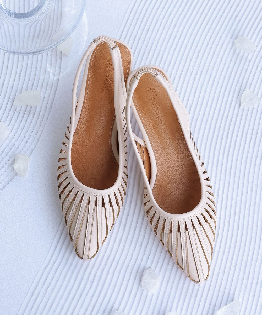 Tiaclasse 【小倉優子さん着用・フラット&ヒール2TYPE】ケージデザインシアーパンプス 