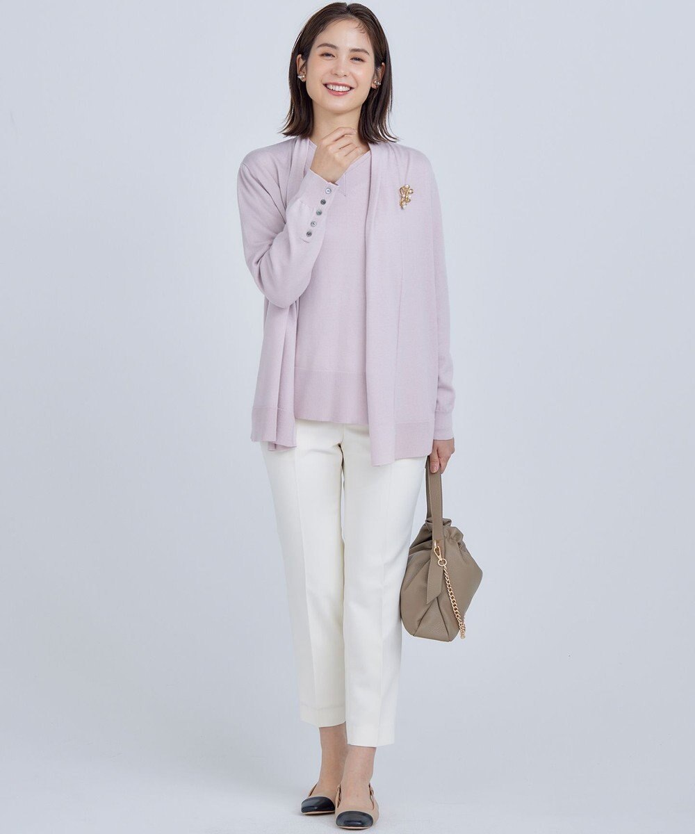 組曲 L 【WEB限定】ベーシックダブルクロス テーパードパンツ 