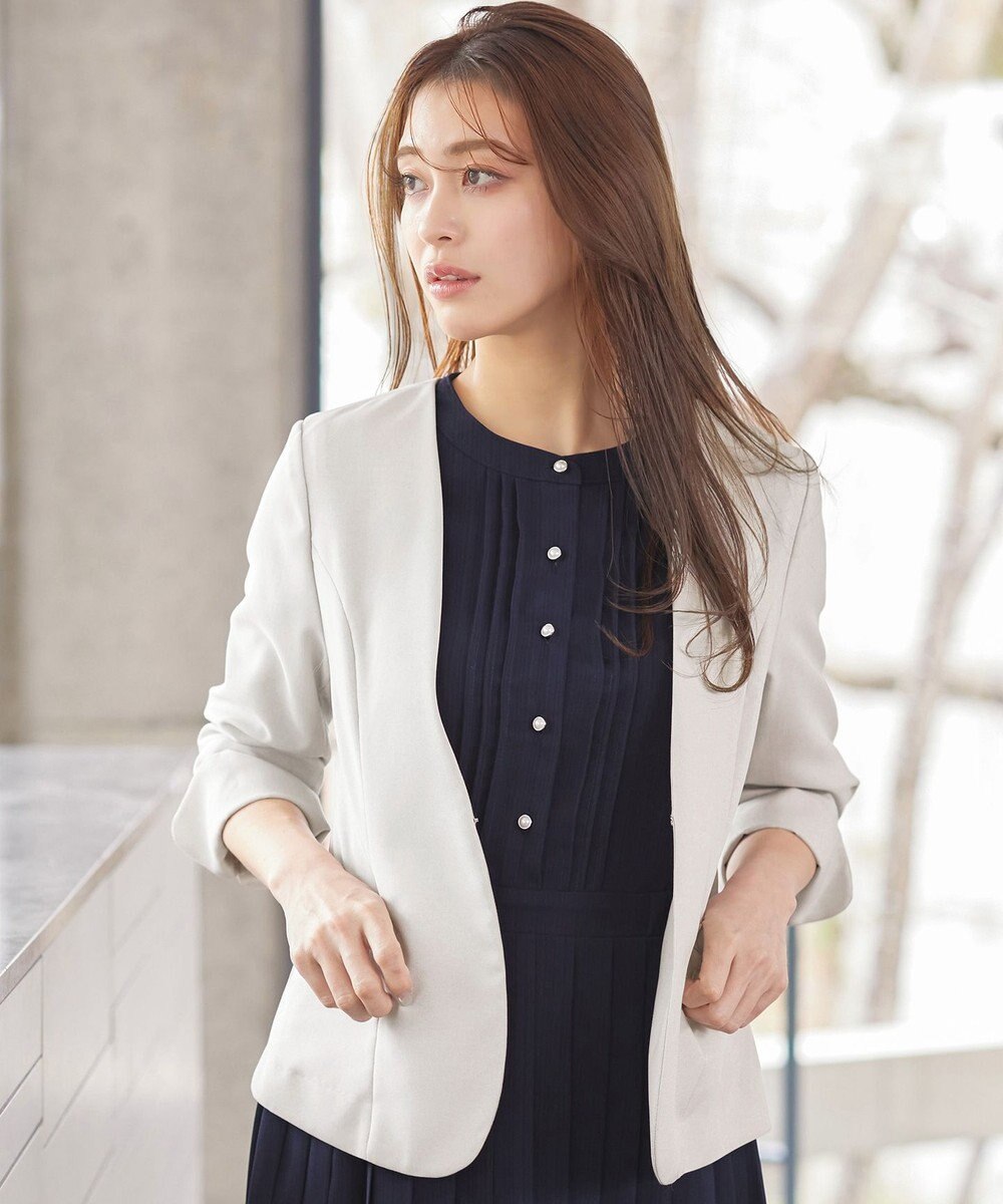 Tiaclasse 【吸水速乾・接触冷感・UVケア・防シワ・洗える】カチオンカラーレスジャケット 