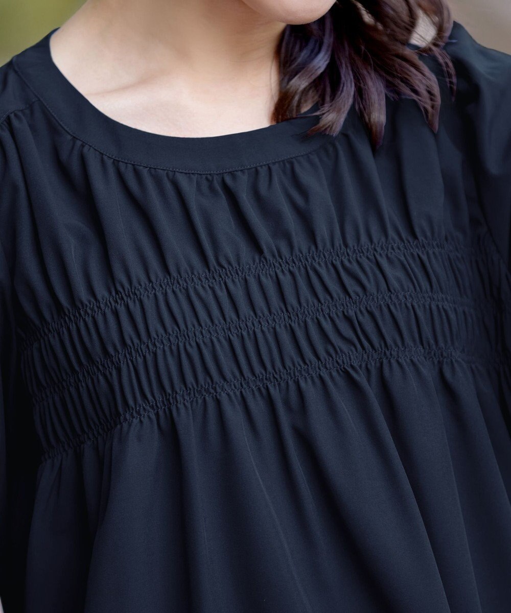 Tiaclasse L 【洗える】シャーリングチュニック 