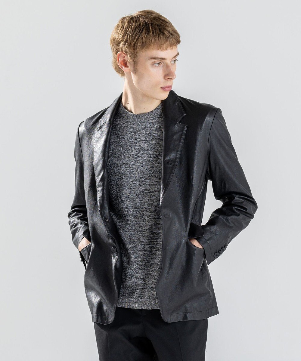 JOSEPH HOMME 新素材【シャツ感覚で羽織れる軽さ】シュリンクエアレザー　ジャケット 