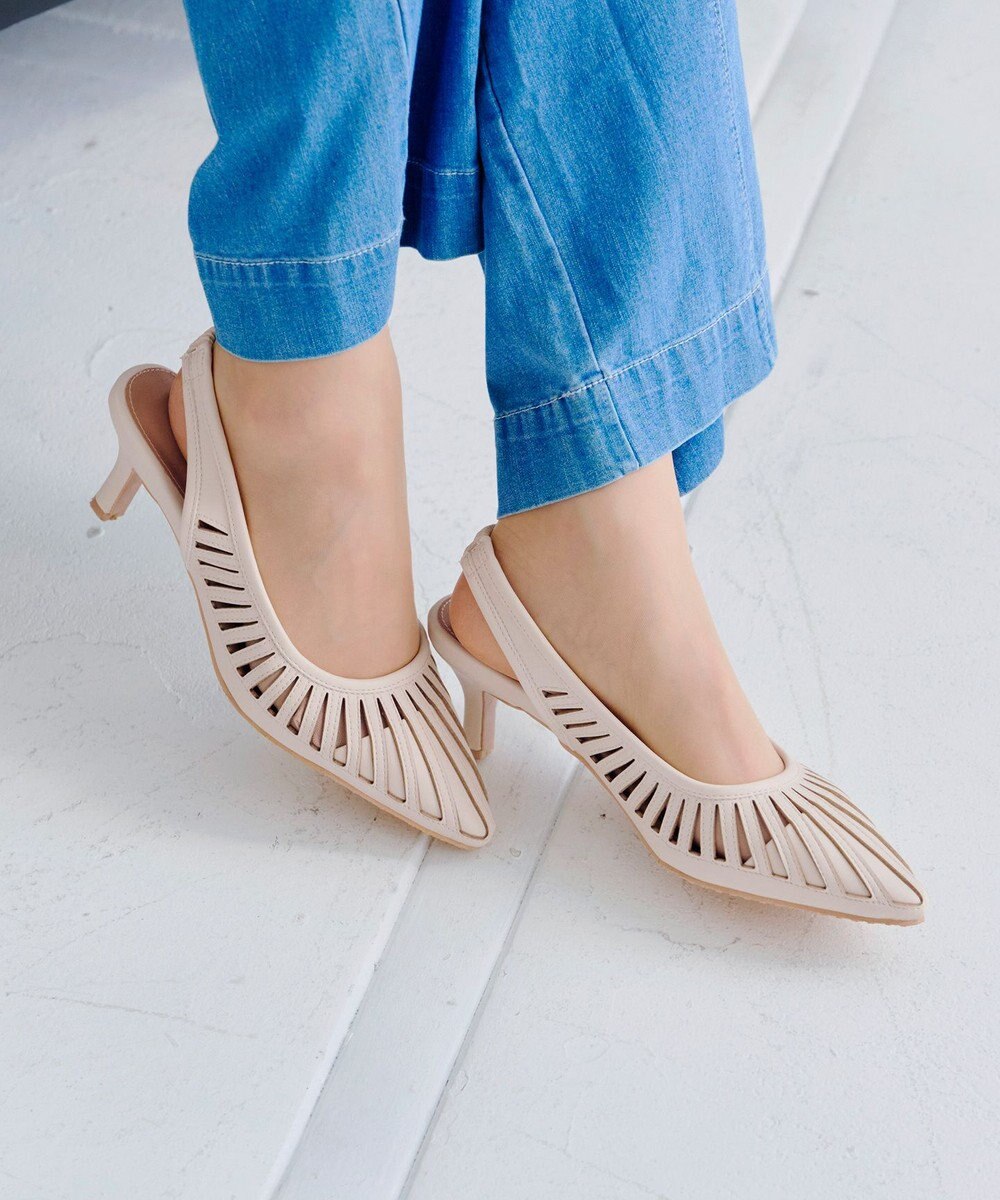 Tiaclasse 【小倉優子さん着用・フラット&ヒール2TYPE】ケージデザインシアーパンプス 