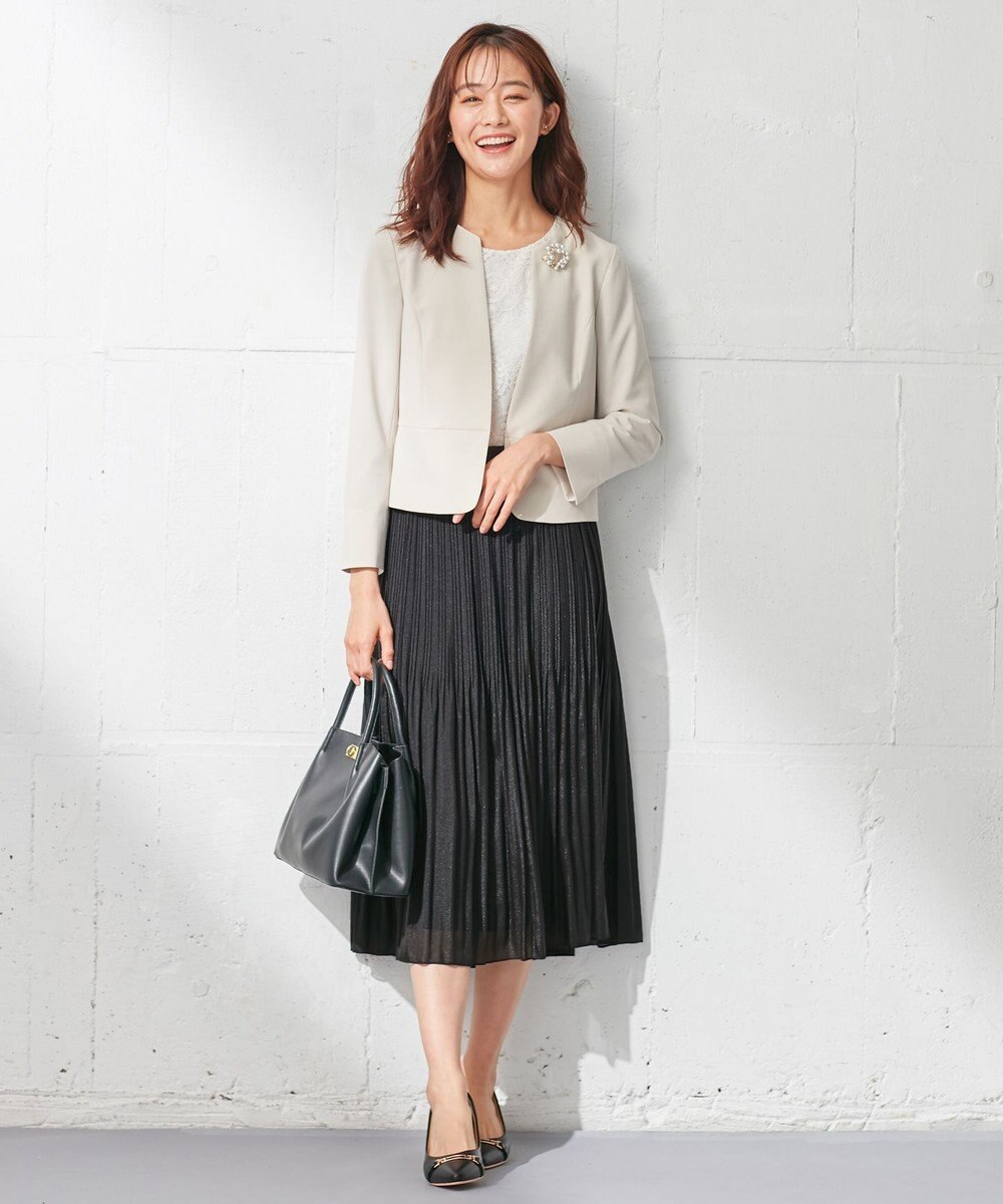 ANY SIS 【セットアップ対応】セレモニーダブルクロス ノーカラー ジャケット 