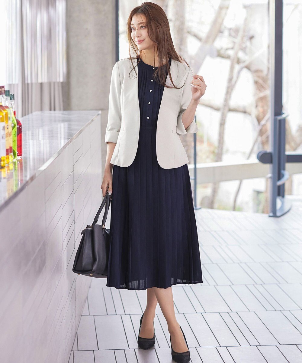 Tiaclasse 【吸水速乾・接触冷感・UVケア・防シワ・洗える】カチオンカラーレスジャケット 