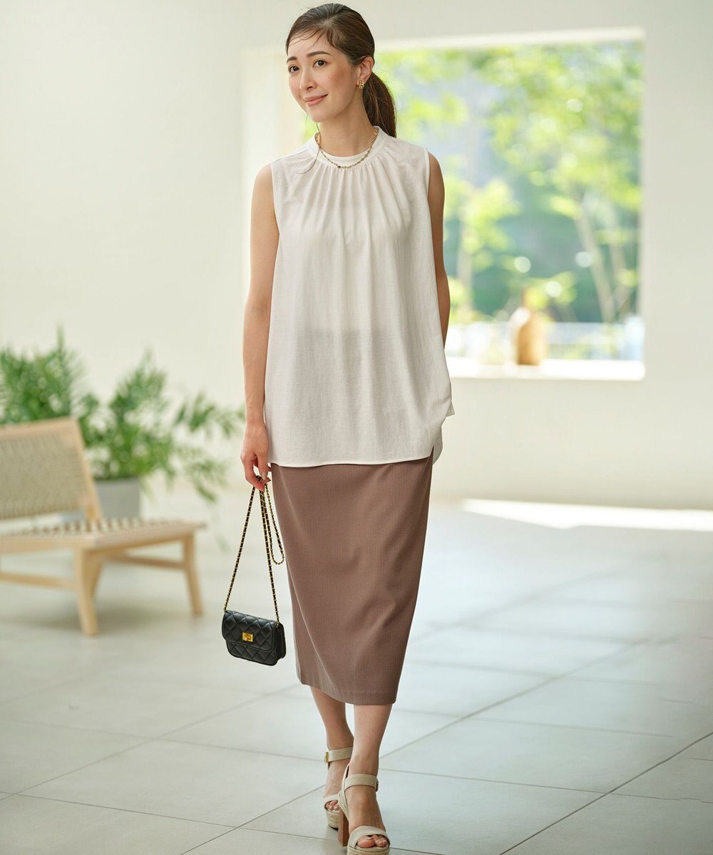 組曲 S 【WEB限定】ストライプジャガード タイトスカート 