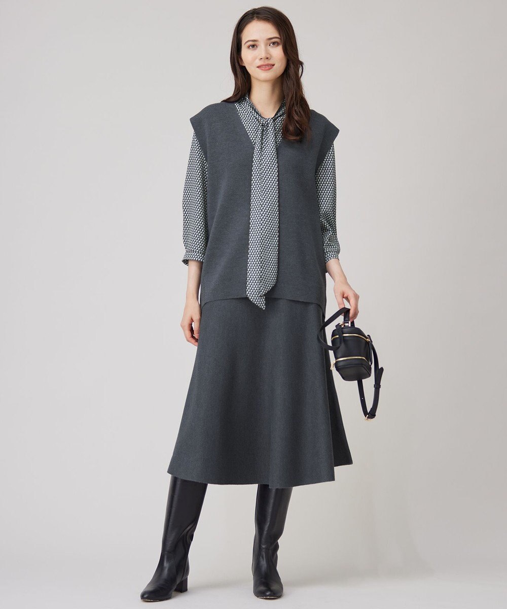 自由区 S 【セットアップ対応・洗える】ウールミラノニット ベスト 