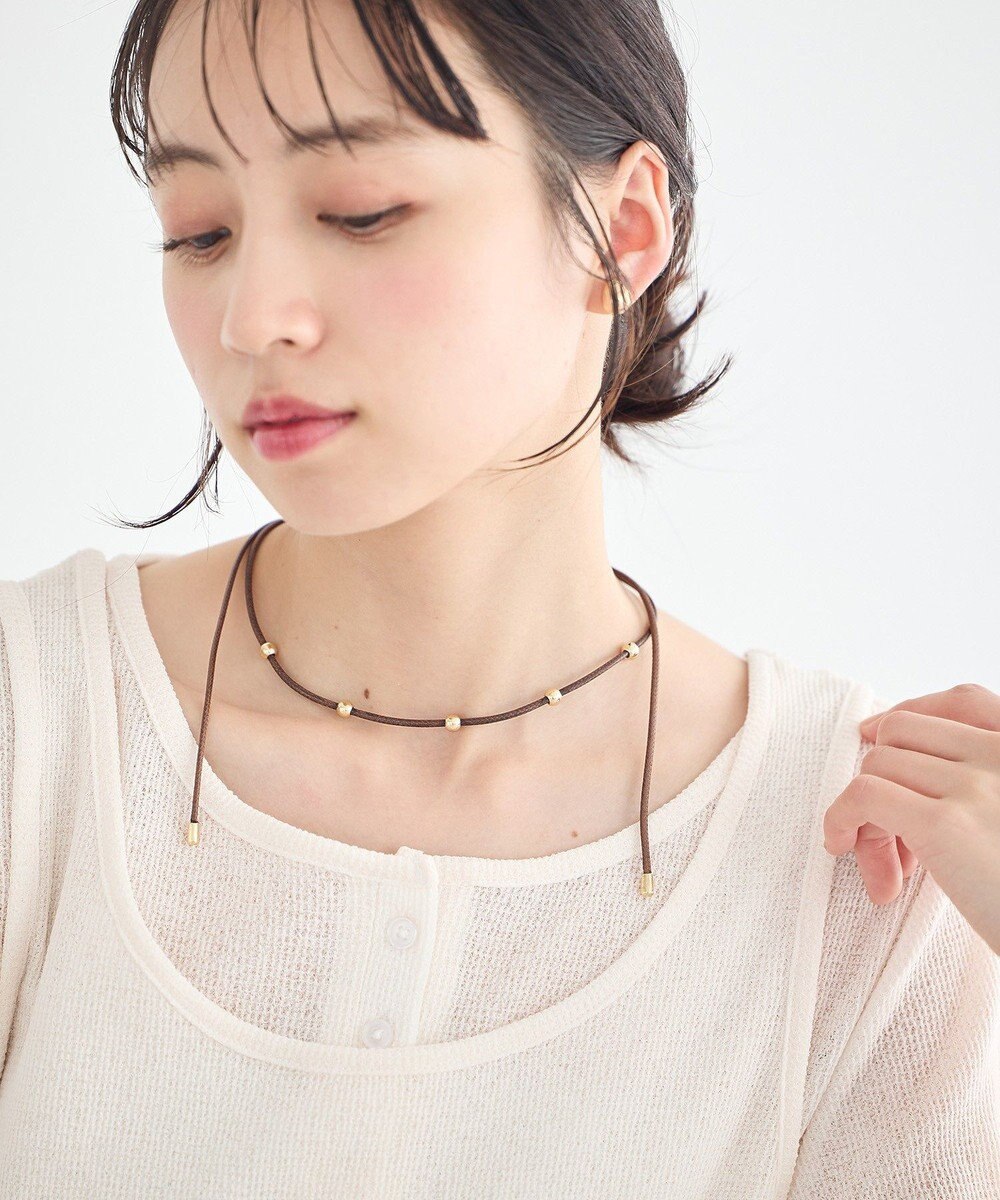 earth music&ecology メタルポイントコードネックレス 