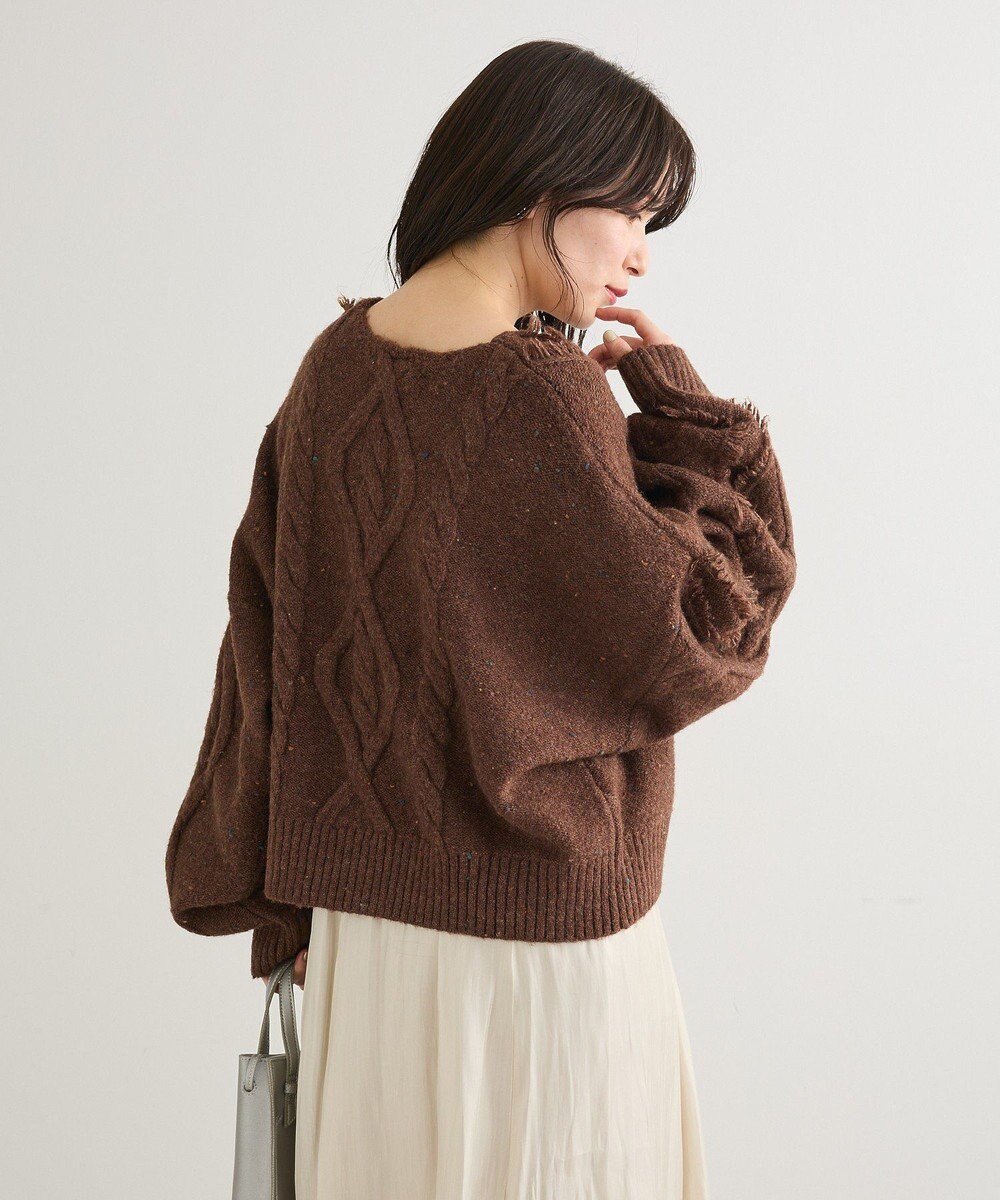 Green Parks ■ＥＳＣＡＲ　フリンジケーブルポップコーンニット 