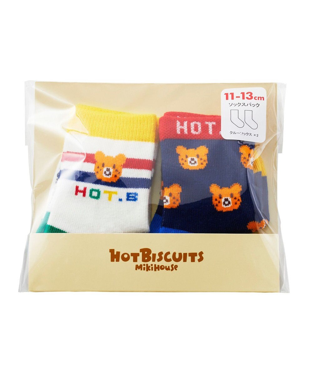 MIKI HOUSE HOT BISCUITS 【9-19cm / 靴下2足セット】 クルー丈 ソックスパック2足セット 