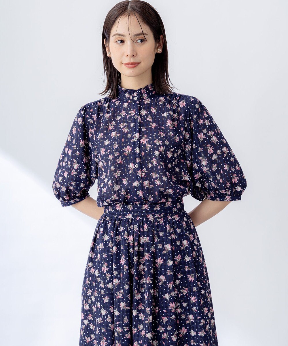 組曲 S フラワードットプリント ブラウス 