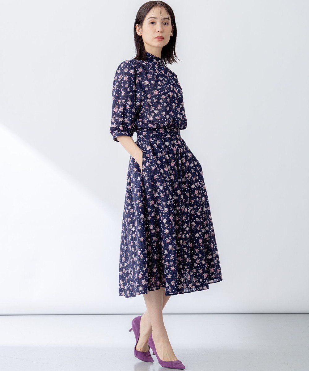 組曲 S フラワードットプリント ブラウス 