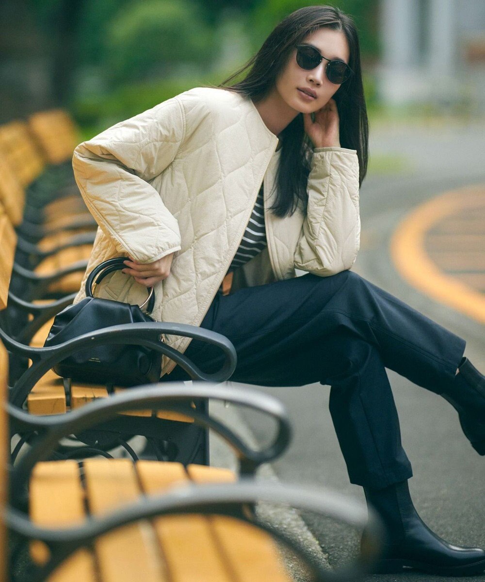 23区 【SLOW/洗える】バックサテンストレッチ ベイカーパンツ 