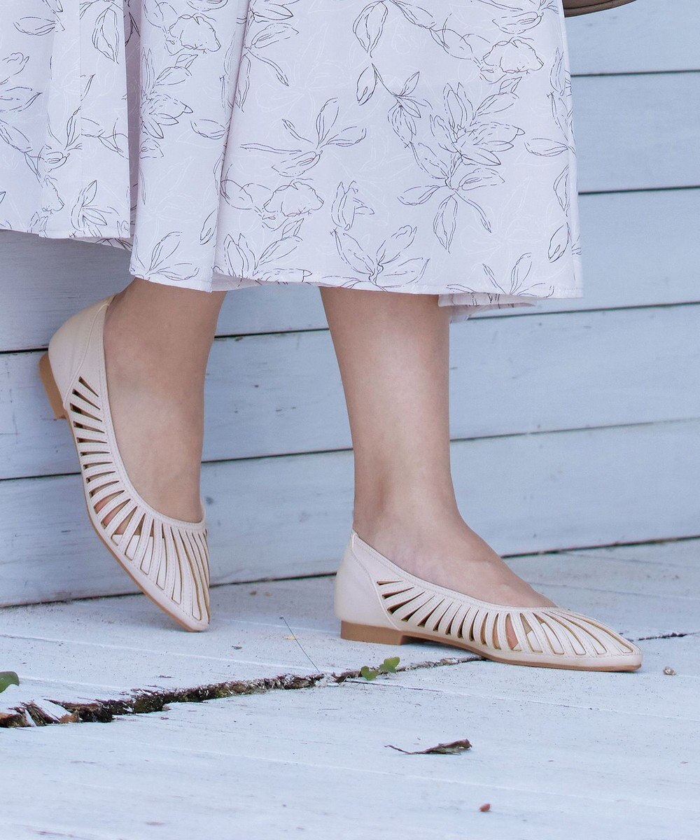 Tiaclasse 【小倉優子さん着用・フラット&ヒール2TYPE】ケージデザインシアーパンプス 