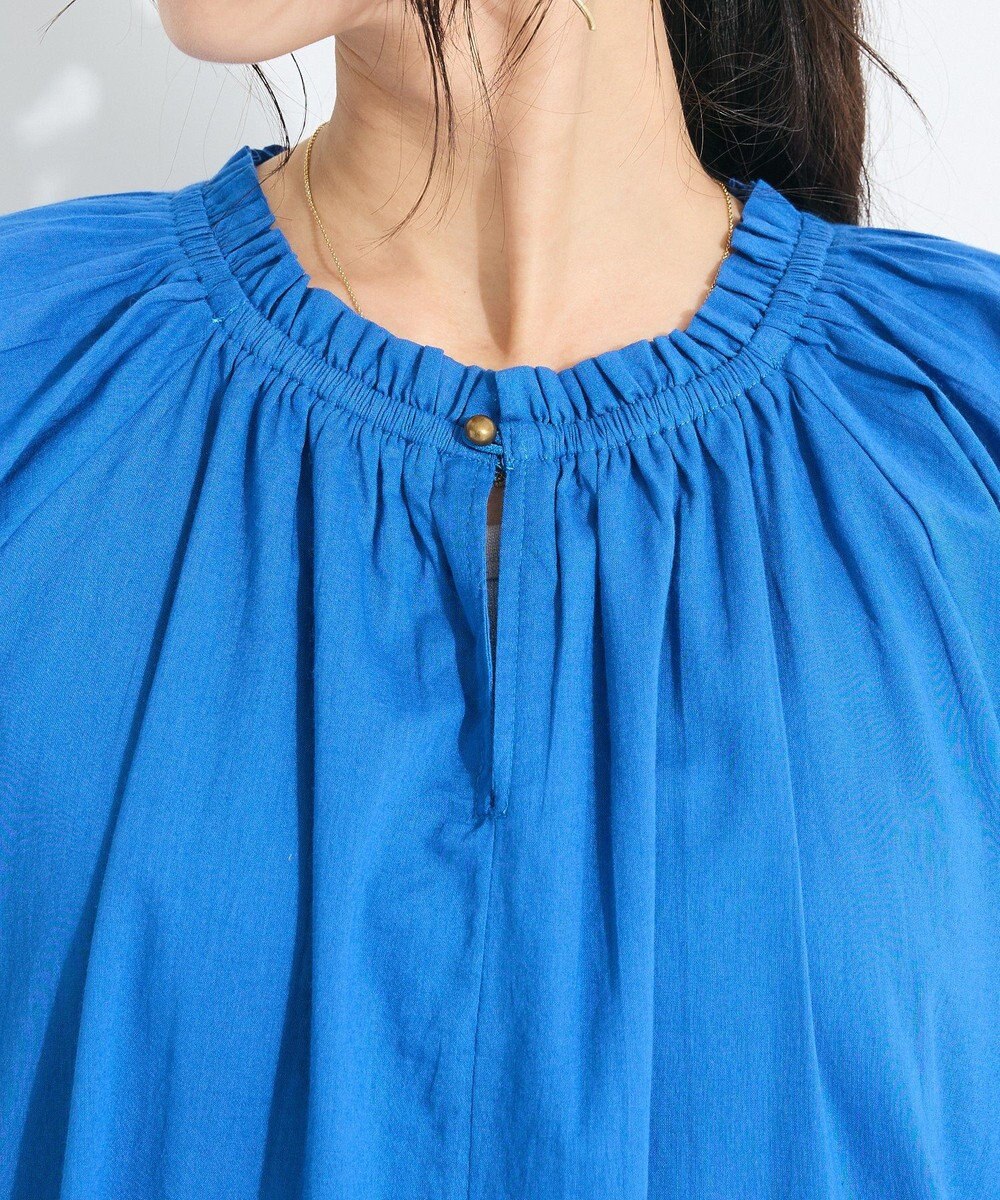 CRAFT STANDARD BOUTIQUE インド綿2WAY綿ボイルギャザーネックワンピース 