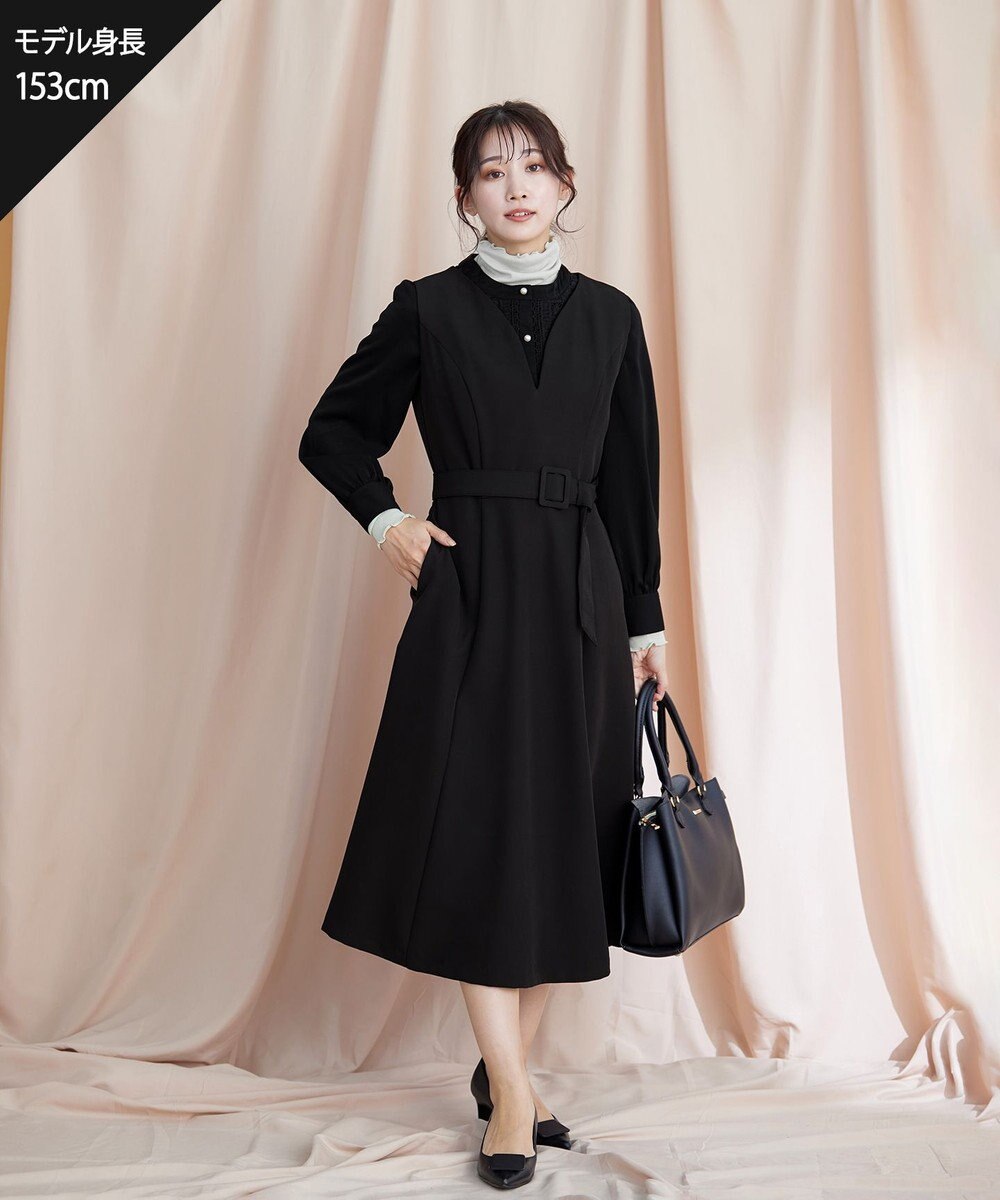 Tiaclasse 【洗える】ラウンドキーネックジャンパースカート 