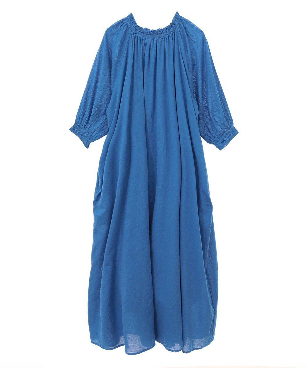 CRAFT STANDARD BOUTIQUE インド綿2WAY綿ボイルギャザーネックワンピース 