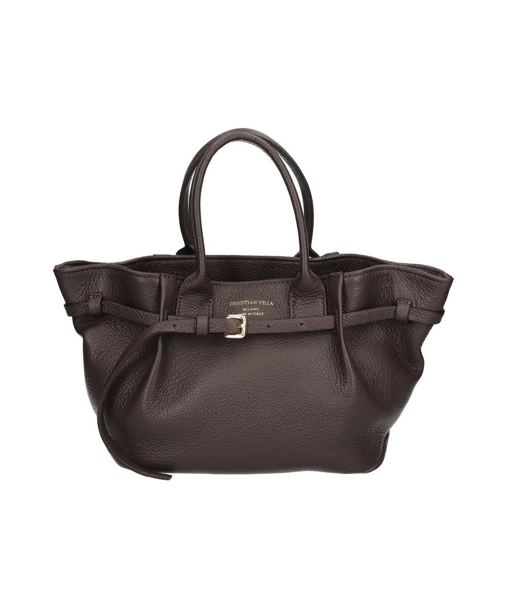 INTER-CHAUSSURES 【CHRISTIAN VILLA】レザーミディアムハンドバッグ 