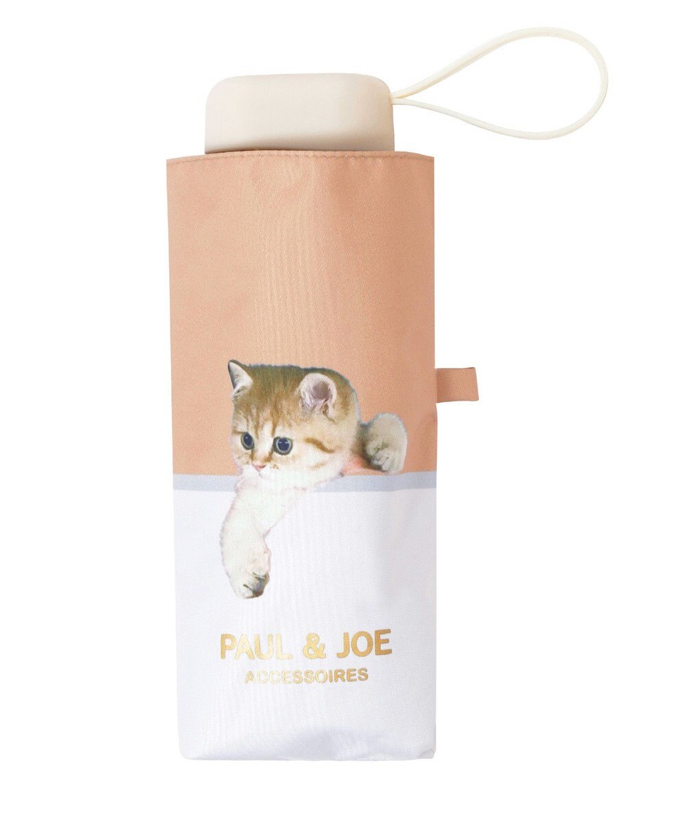 MOONBAT 【 遮光率100％/遮熱/UV/コンパクト】PAUL&JOE ACCESSOIRES(ポール&ジョー) 晴雨兼用日傘 スウィングヌネット ネコ 5段折りたたみ傘 