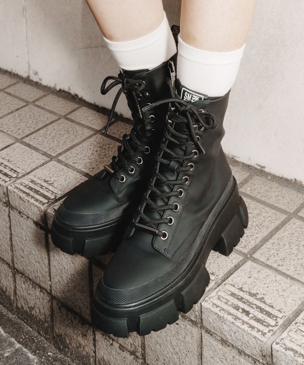 STEVE MADDEN TAKEDOWN 厚底コンバットブーツ ブラック