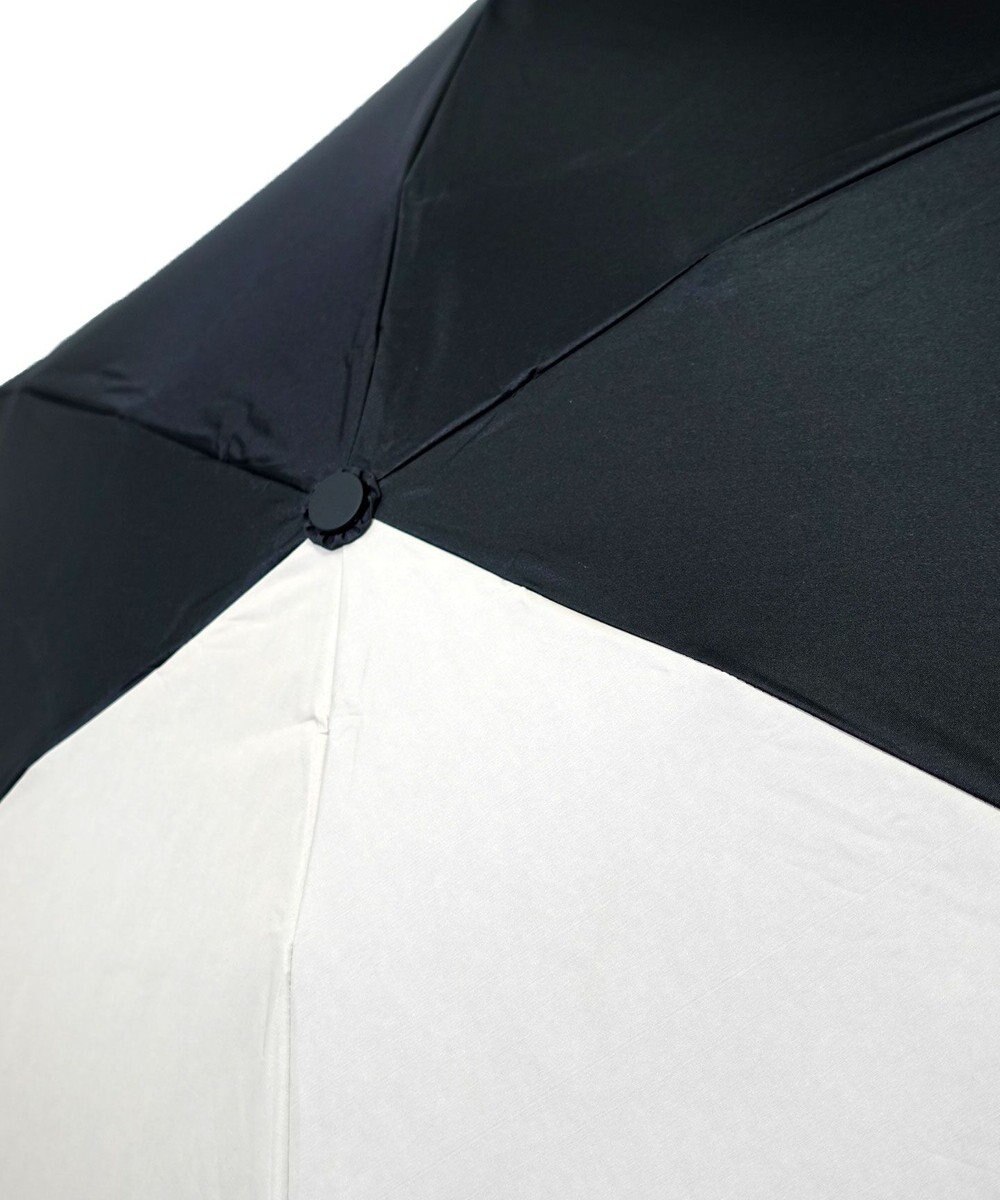 +RING UNISEX プラスリング 晴雨兼用 簡単開閉式折傘 BLK×BGE T1339 