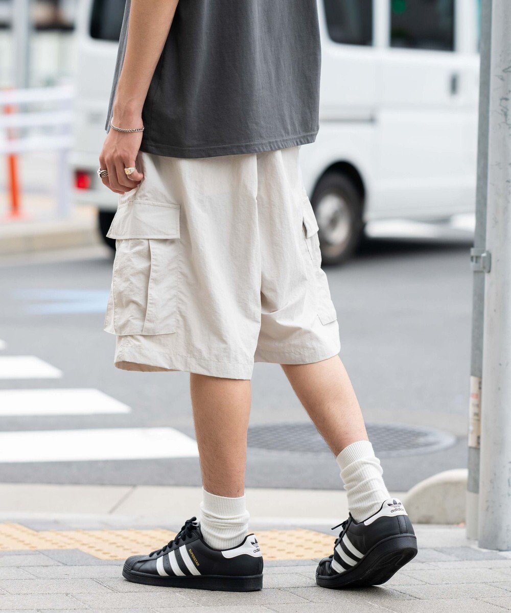 WEGO 【撥水/速乾/ウエストゴム/ユニセックス着用ITEM/MLサイズ展開】ナイロンイージーバギーカーゴショーツ 