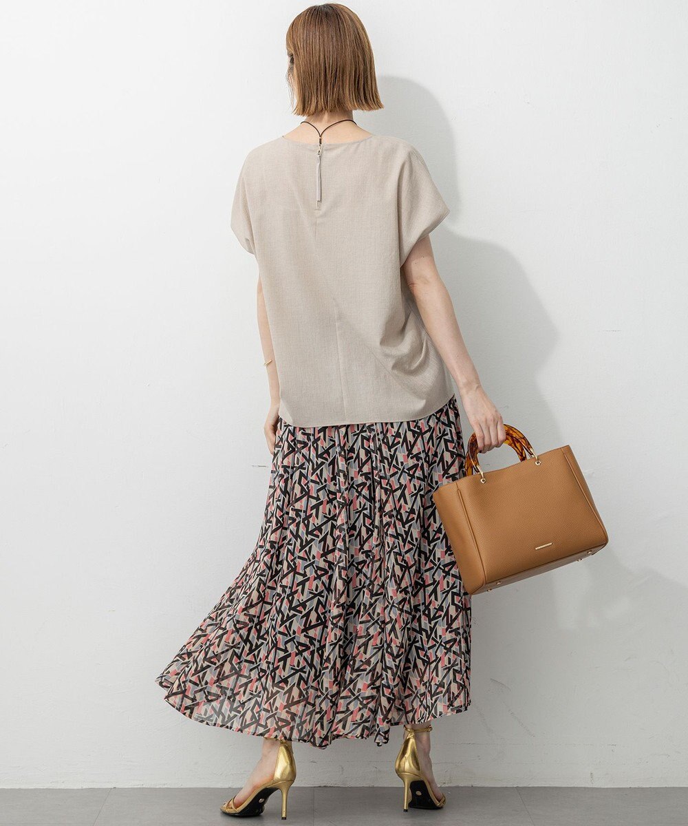 23区 【洗える】トリアセスラブストレッチ フレンチスリーブ ブラウス 