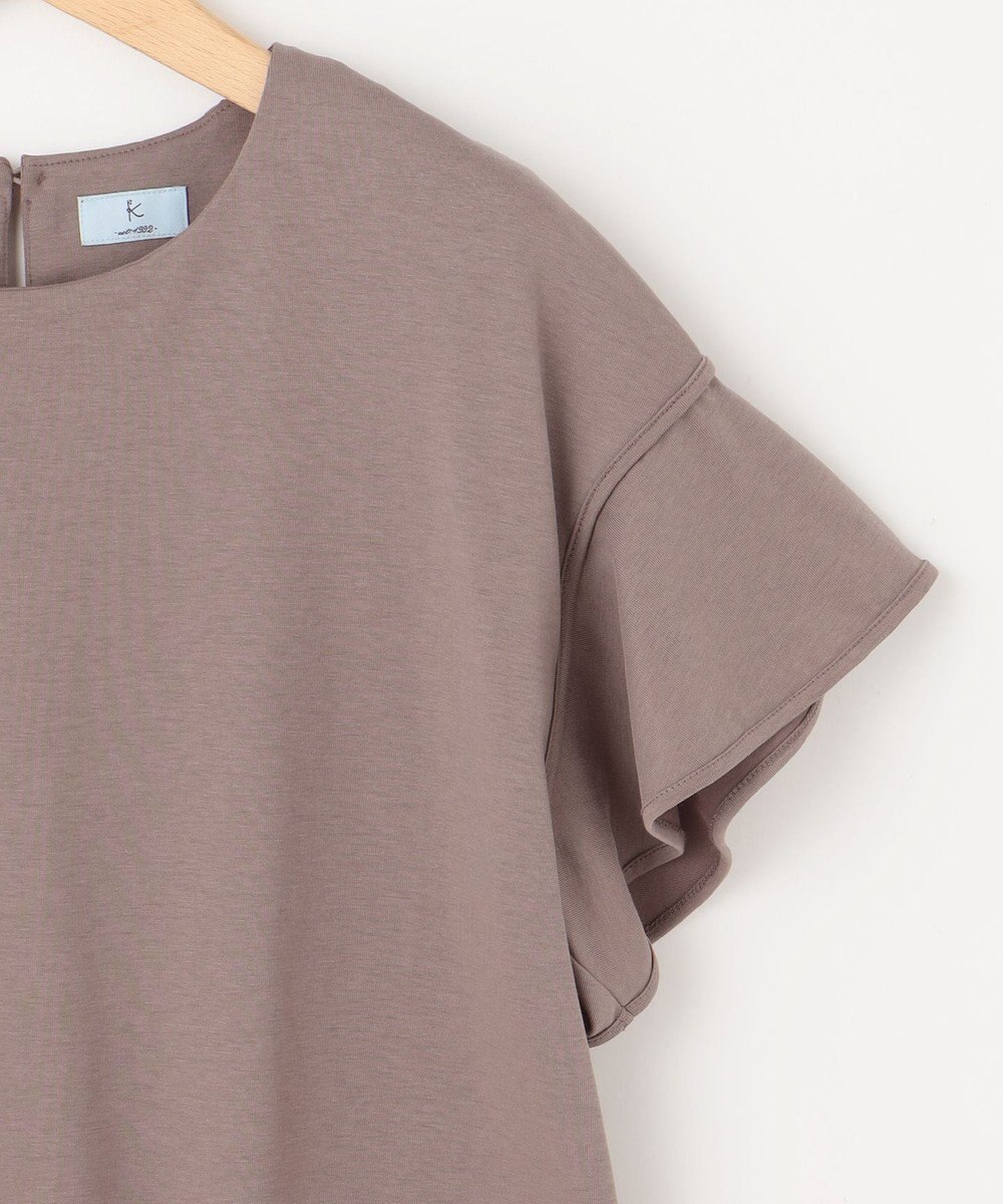 組曲 L 【UVケア・接触冷感】GIZAプレーティング天竺フリルスリーブ Tシャツ 