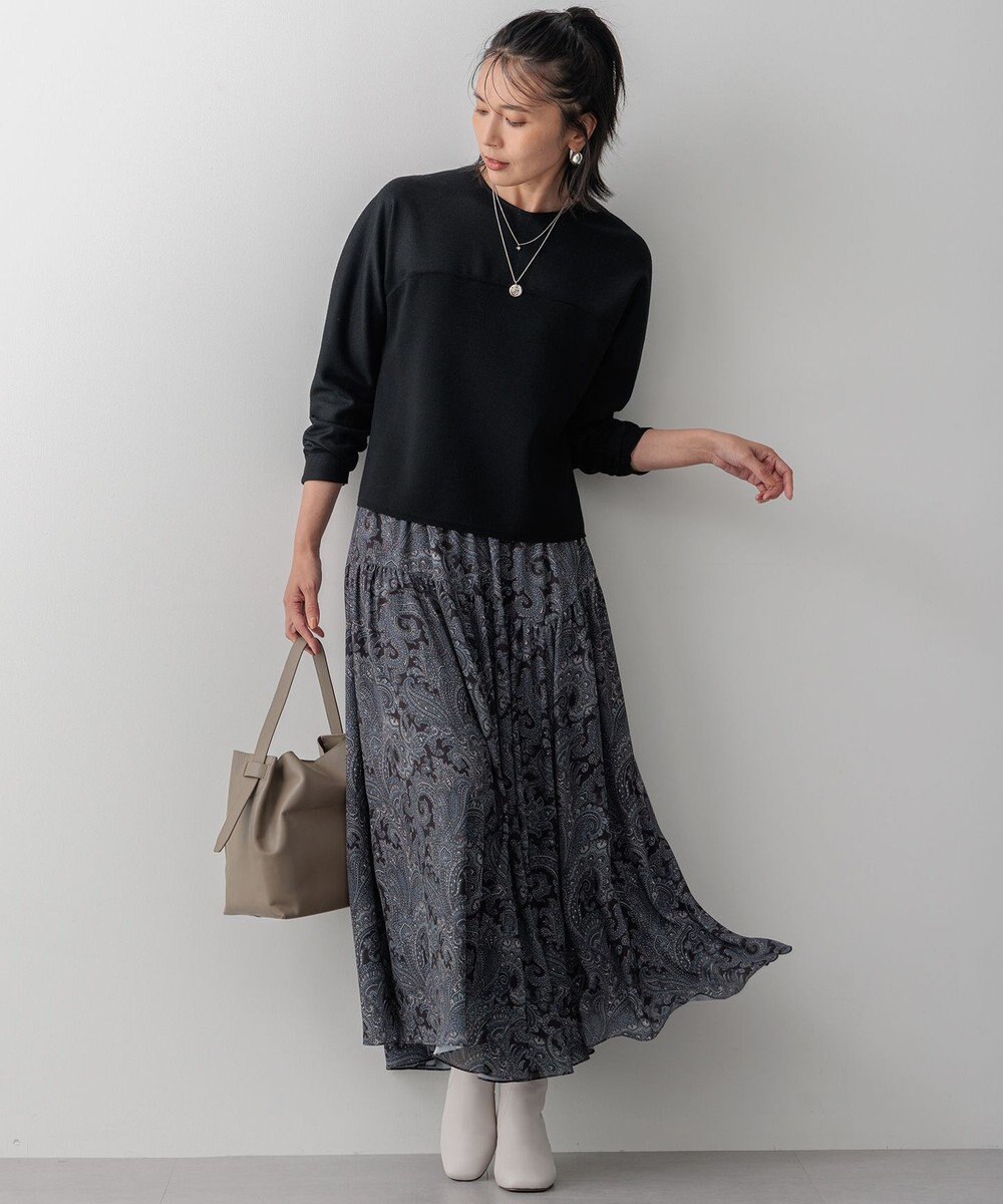 23区 【洗える】ウールミルドジャージー ビスチェライクコンビ カットソー 