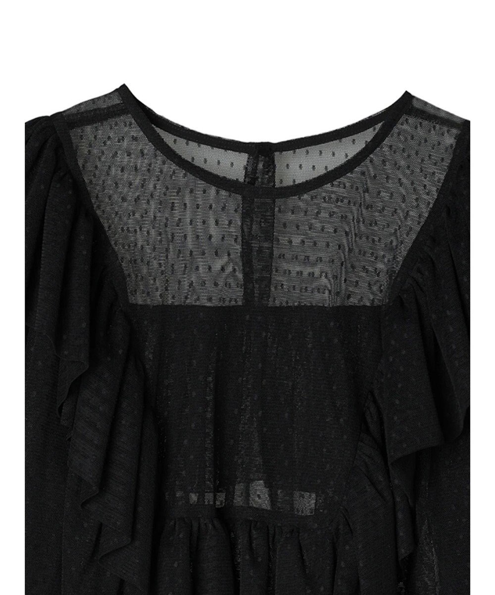 Green Parks ■ＥＳＣＡＲ　ドットチュールフレアヨークプルオーバー 