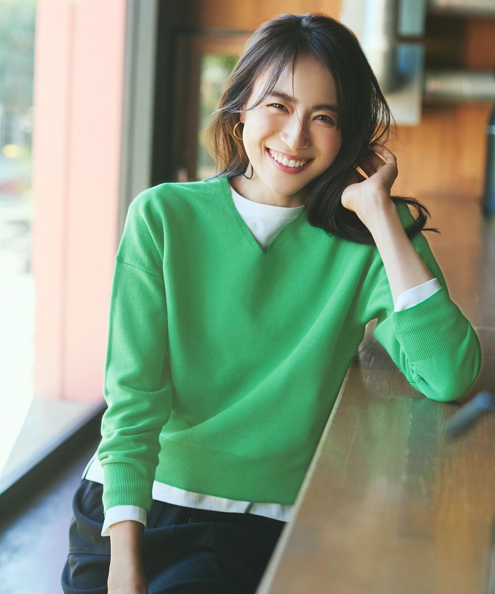 美品 LANVIN en 見下し Bleu フレアトレンチコートグリーン 