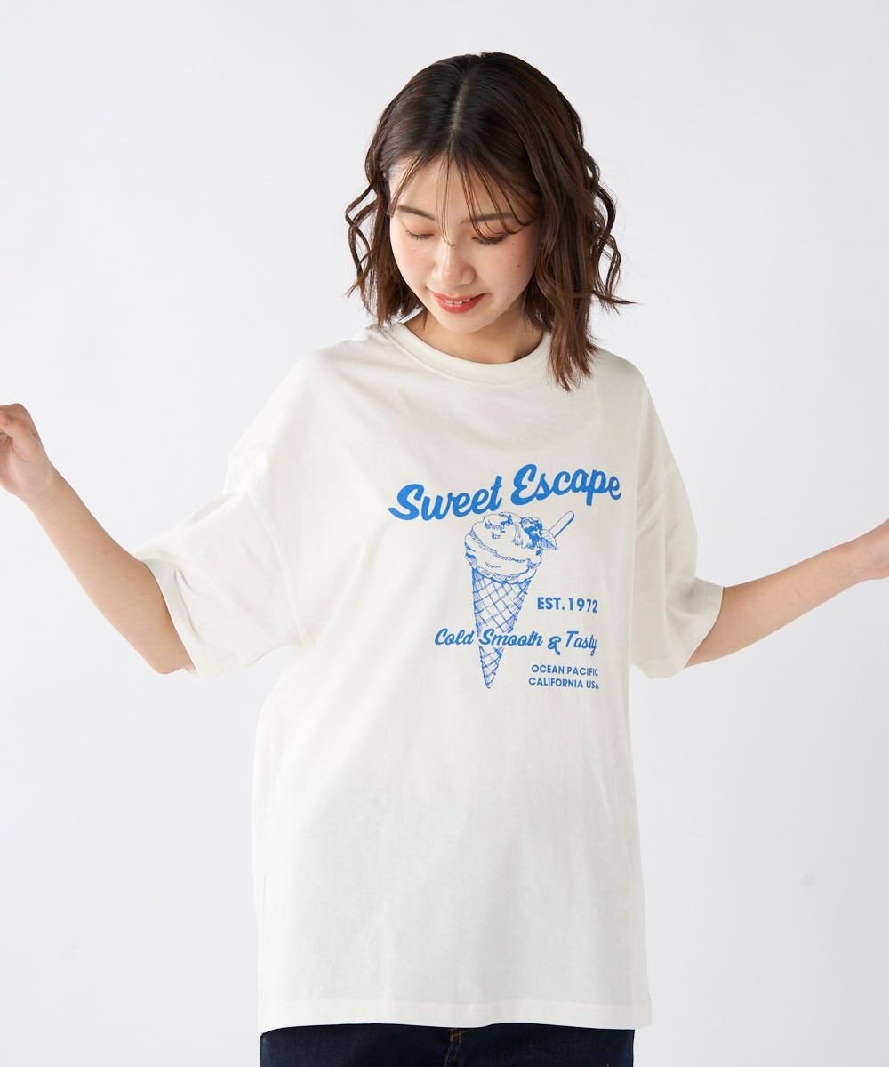 OP／FILA 【Ocean Pacific】アイスクリームプリント半袖Tシャツ 