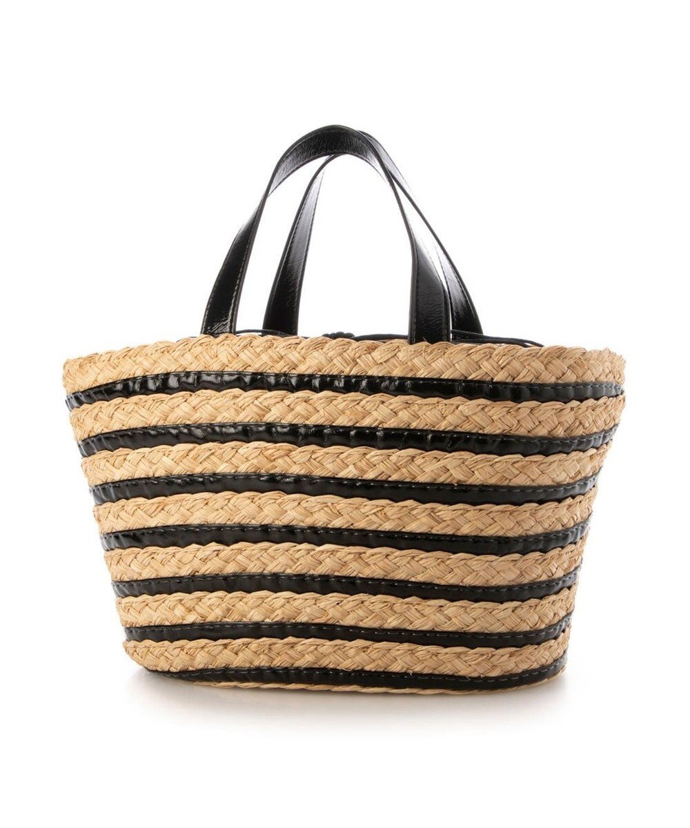 UNBILLION カシュカシュ cachecache / メタリックボーダーラフィアカゴバッグ 