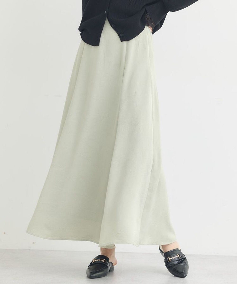 earth music&ecology サテンフレアスカート 