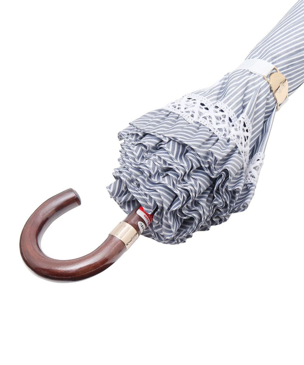 MOONBAT 【遮光/晴雨兼用日傘】POLO RALPH LAUREN（ポロラルフローレン）折りたたみ日傘 ストライプフリル 遮熱 遮光 UV 