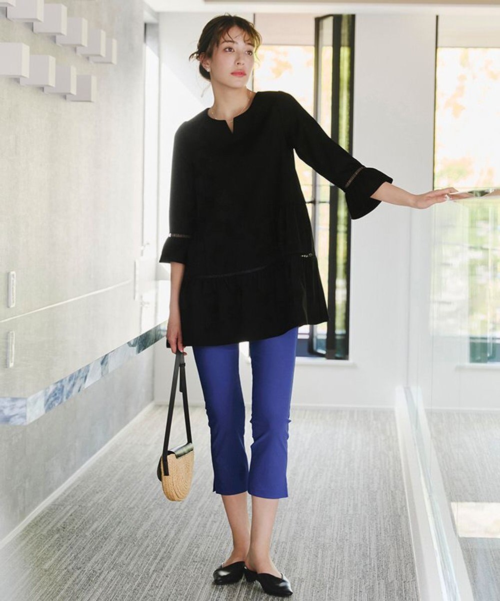 Tiaclasse L 【日本製】ドライモーメント裾スリットパンツ 