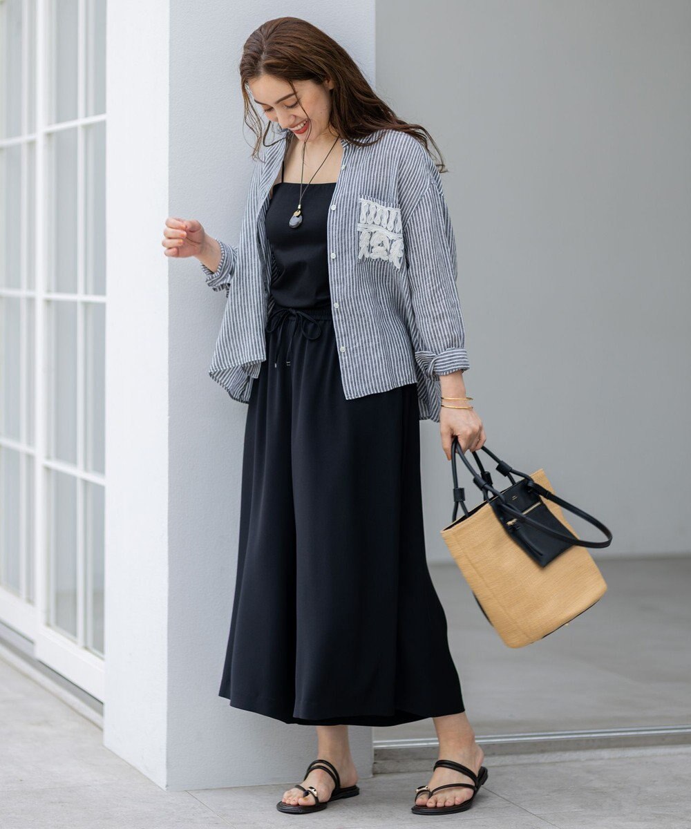 23区 L 【Lサイズ限定/吸水速乾/UVカット/接触冷感/】ストレッチジョーゼット ガウチョパンツ 