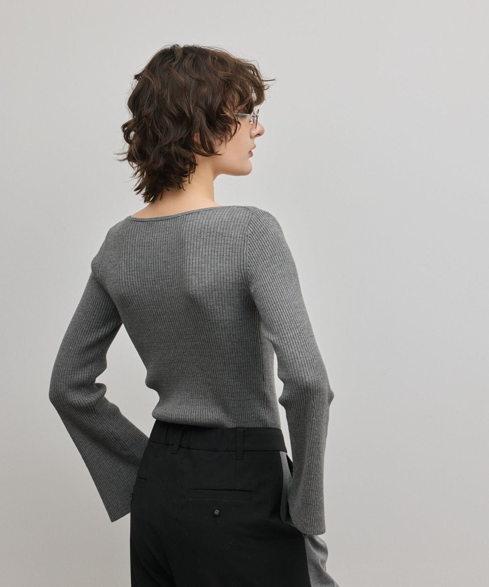 GRACE CONTINENTAL アイレットリブニットトップ 