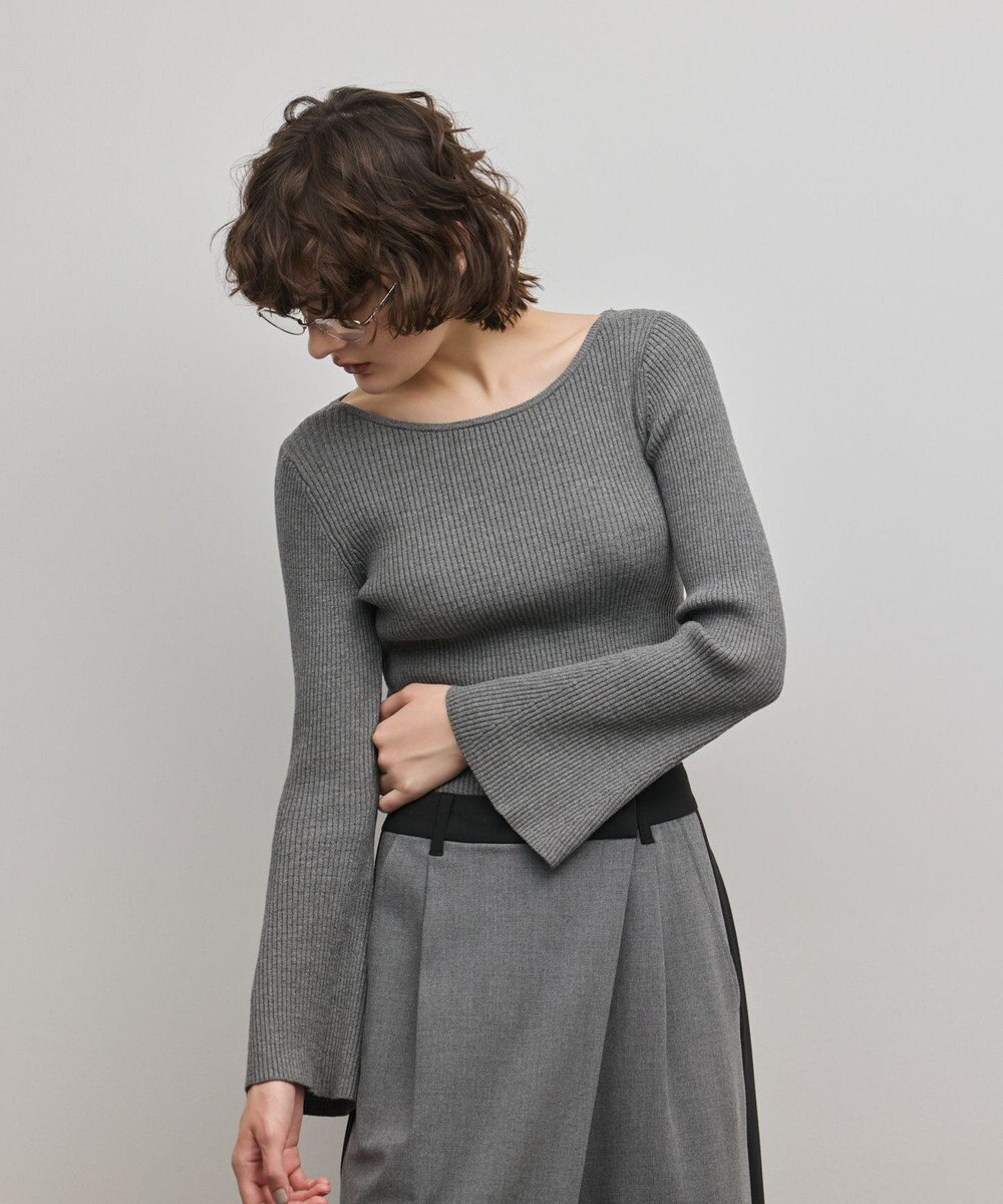 GRACE CONTINENTAL アイレットリブニットトップ 