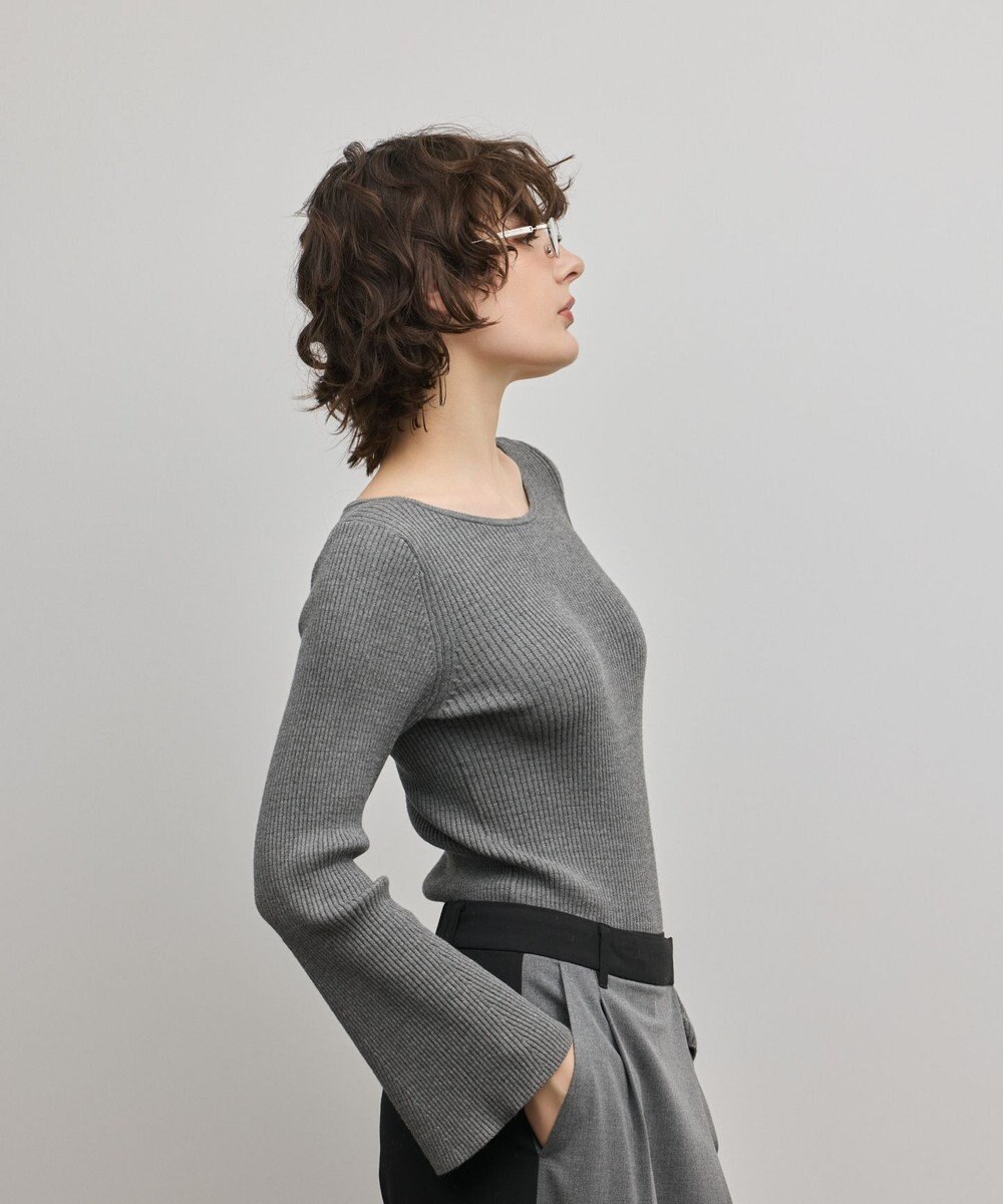 GRACE CONTINENTAL アイレットリブニットトップ 