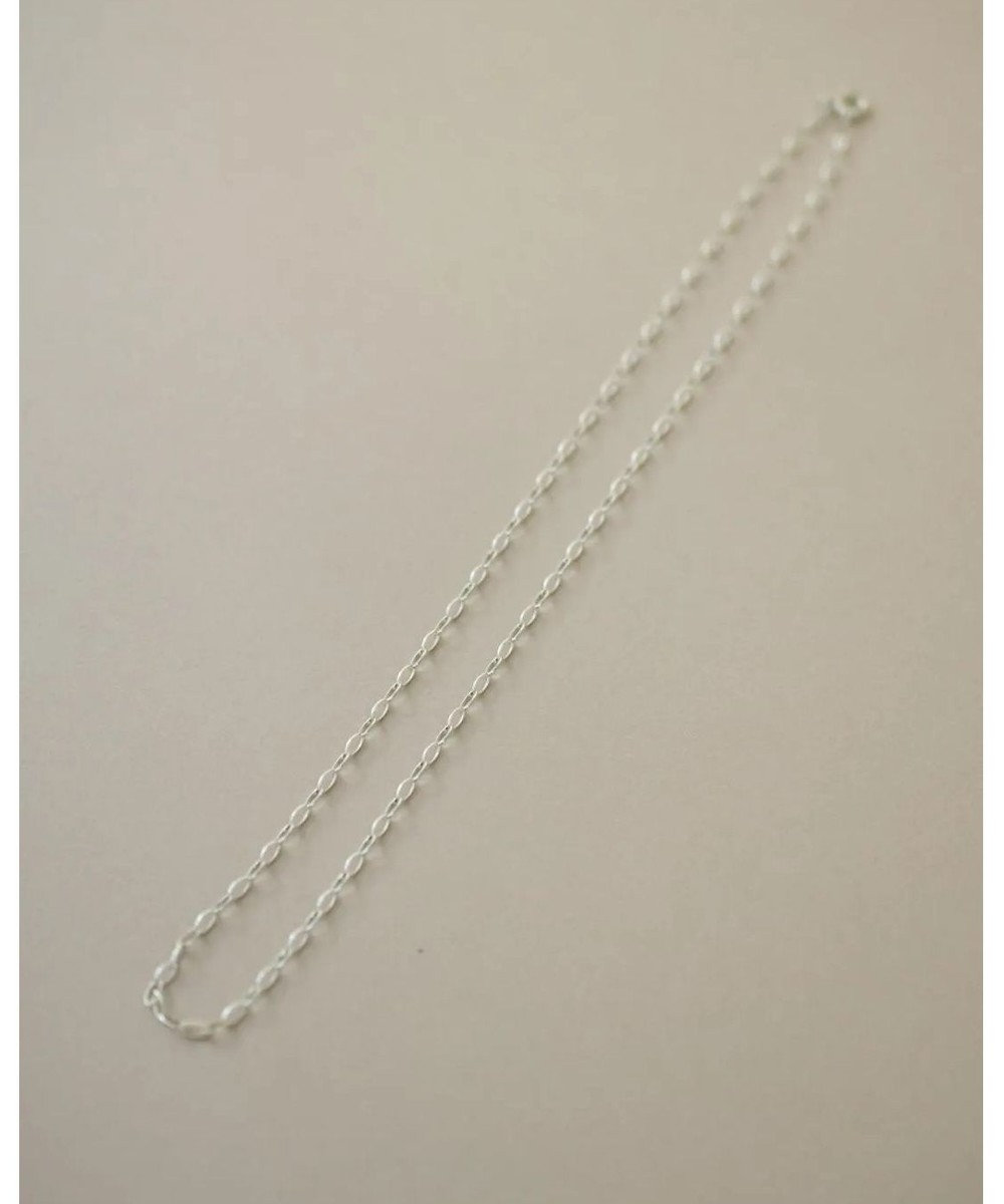 yoaa シルバー925 オーバルチェーンネックレス 